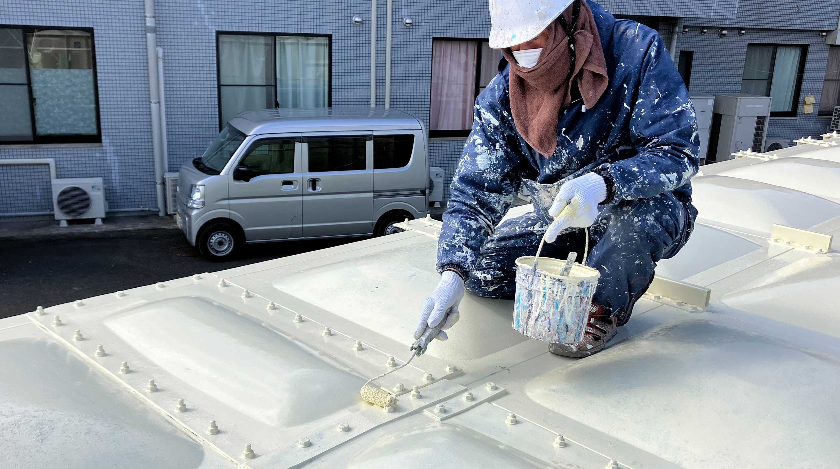 老人ホーム 貯水タンク塗替工事